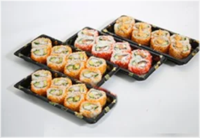 8 zalm, 8 garnaal, 8 pittige kip, 8 krokante kip