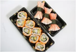 8 x sushi, 3 x krab nigiri